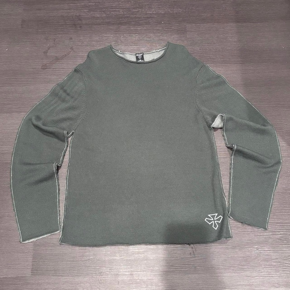 Sick Cult green thermal long sleeve shirt